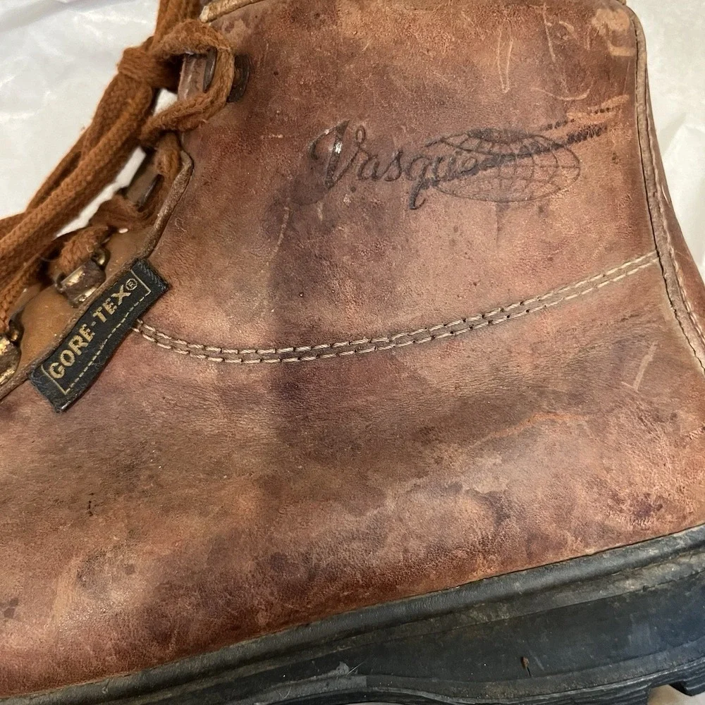 Vintage Vasque Gore-Tex Womens Size 9 Brown Cowhide Leather Hiking Outdoor Boots